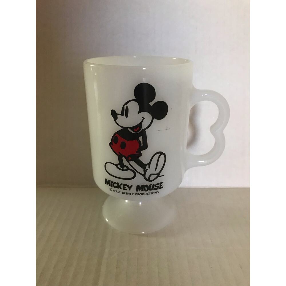 Walt Disney Vintage Breakable 8 ounceMickey Mouse Pedestal White Mug